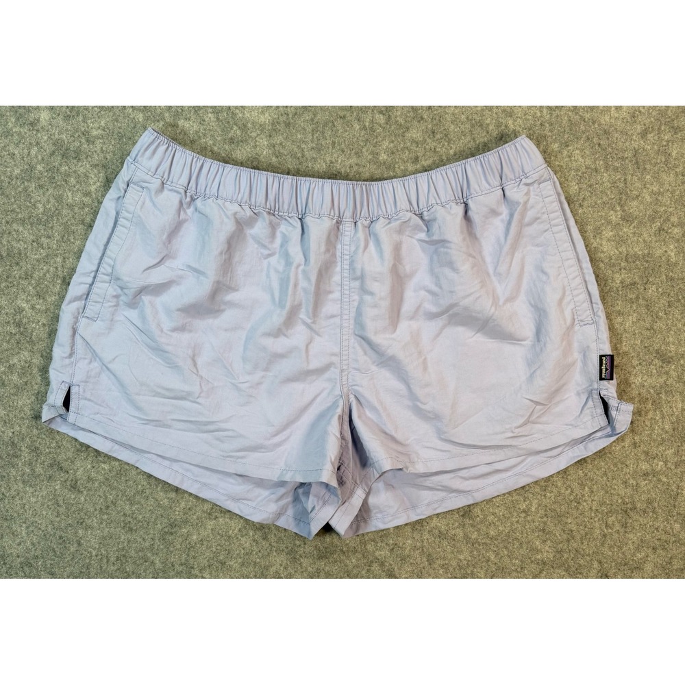 Patagonia Baggies Shorts Womens Large Purple Recycled Nylon Mesh Lined Outdoor